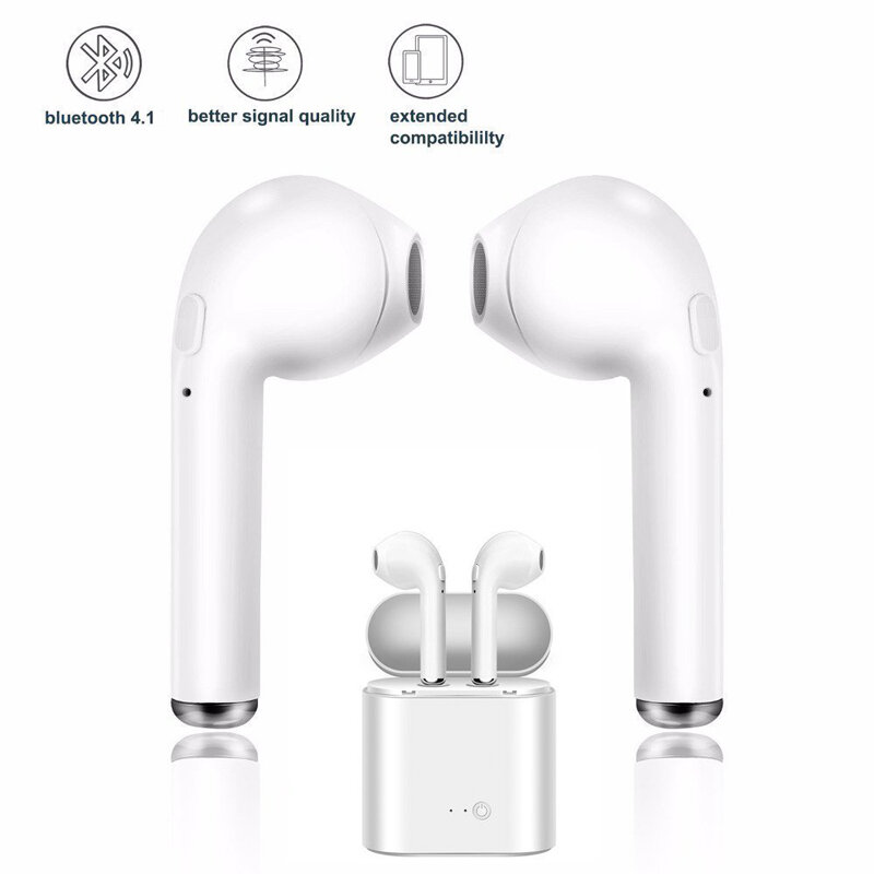 Fone de ouvido Tws i7s sem fio, bluetooth 5.0, headset esportivo, com microfone, para smartphone Xiaomi Samsung Huawei LG