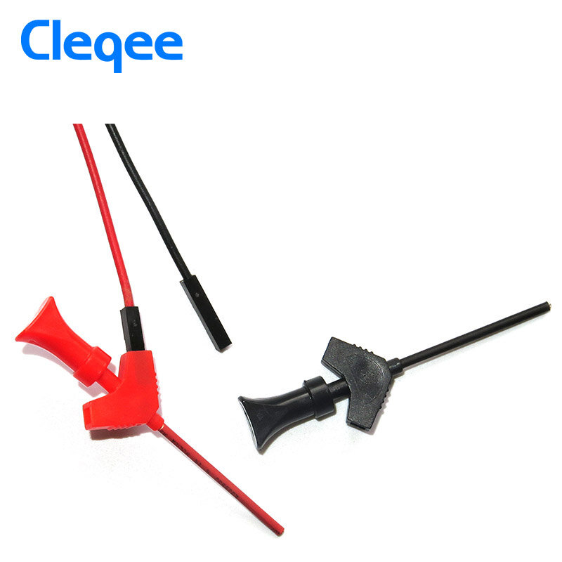Cleqee SMD IC Test Hook Mini Logic Analyzer Grabber Internal Spring Probe Clips Jumper Connect Dupont Test Lead Accessory