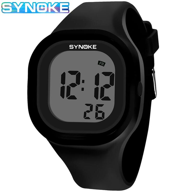 Synoke-子供向けのカラフルなシリコンストラップ付きデジタル時計,スポーツ腕時計,LEDライト,アラーム,学生