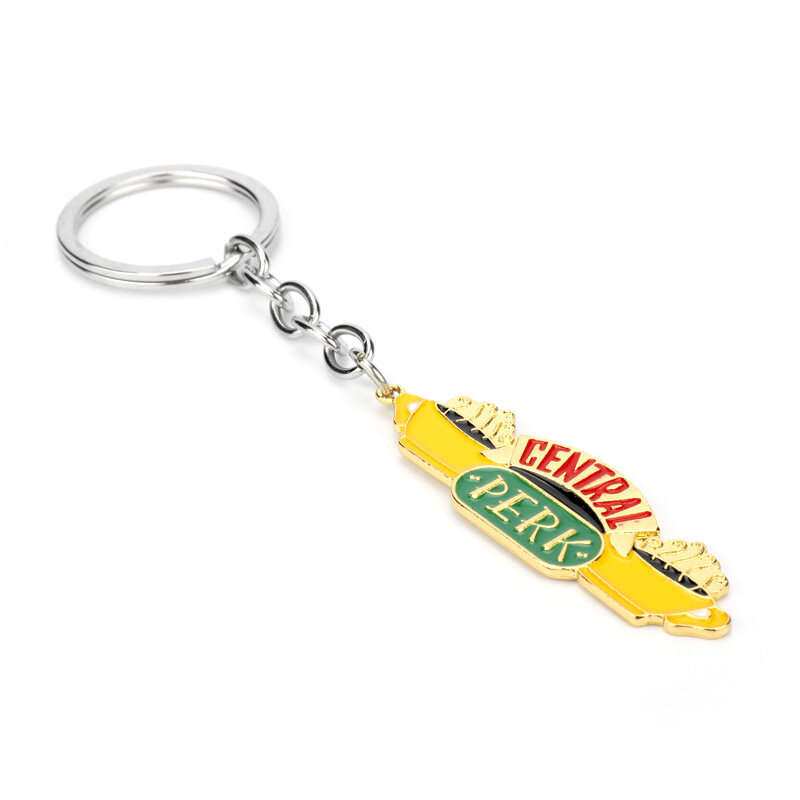 เพื่อนทีวีแสดงพวงกุญแจ Central Perk Coffee Time กรอบรูปจี้ Key Chain สำหรับเพื่อนที่ดีที่สุดพวงกุญแจรถ Llavero เครื่องประดับของขวัญ