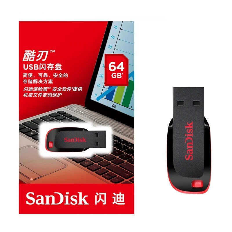 Chiavetta USB originale SanDisk CZ50 16GB 32GB 64GB 128GB Pen Drive Pendrive USB 2.0 Flash Drive Memory stick USB disk Flash