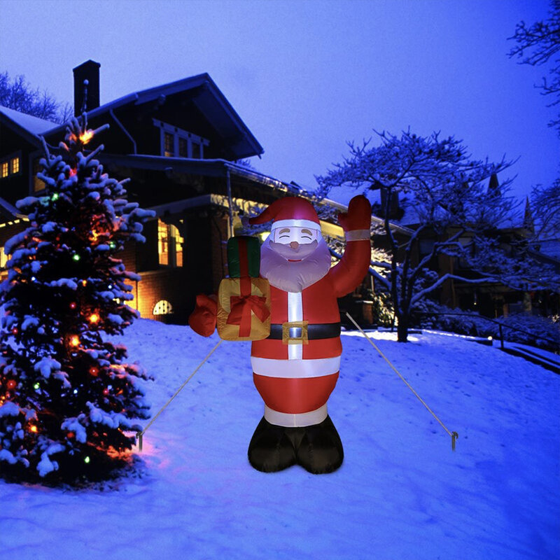 Molde de gas de Papá Noel inflable de Navidad, decoraciones para exteriores, adornos de invierno que brillan en centros comerciales