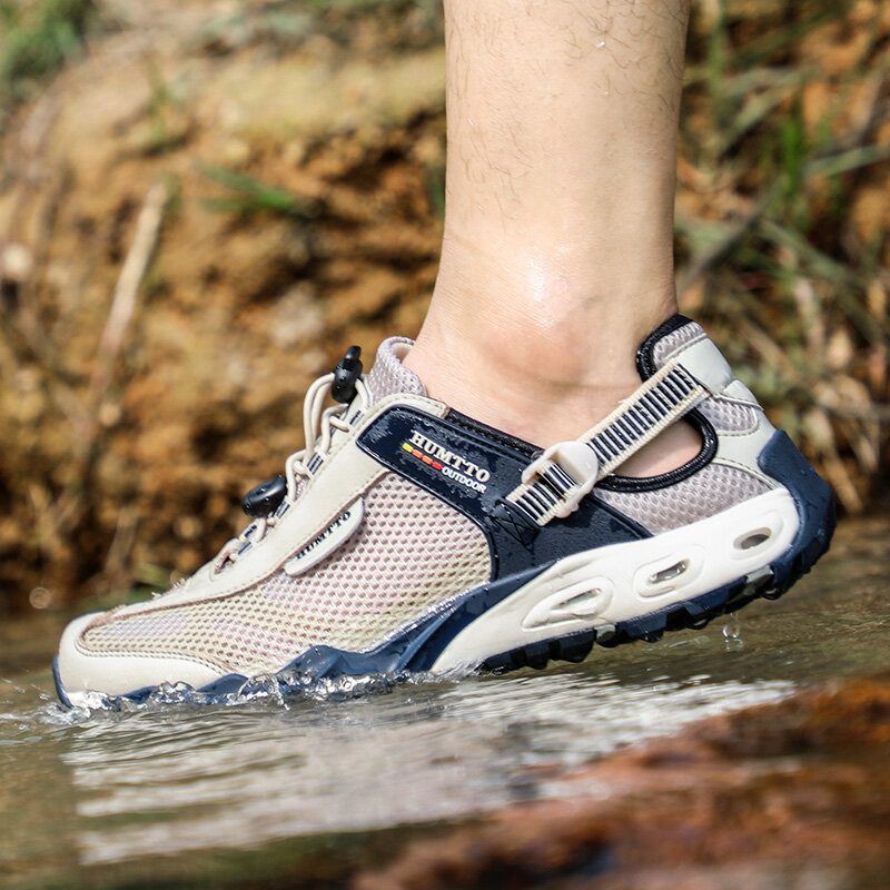 HUMTTO Sepatu Air Ukuran Besar Baru untuk Pria Sepatu Hiking Luar Ruangan Musim Panas Sneakers Sandal Pantai Memancing Aqua Trekking Sejuk Pria
