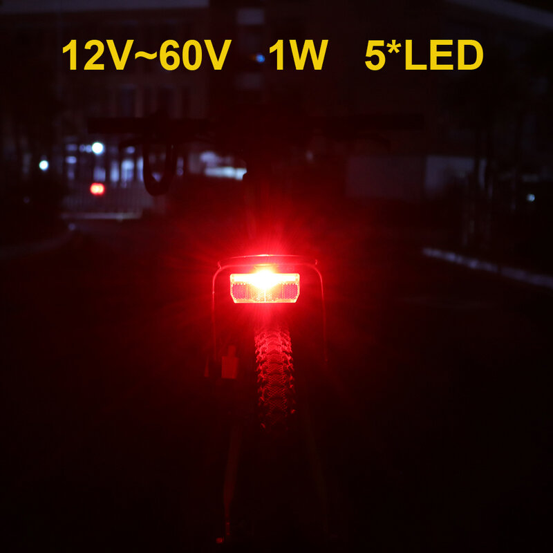 WEXPLORE-juego de luces delanteras y traseras para bicicleta eléctrica, faro y luz trasera con altavoz incorporado, 12V, 24V, 36V, 48V, 60V