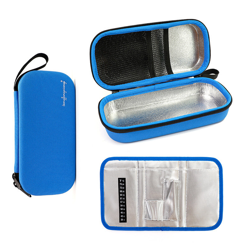 Sac isotherme portable pour réfrigérateur à insuline, étui de voyage isolé, évaluation des médicaments pour diabétiques, 3 glacières, pack de glace