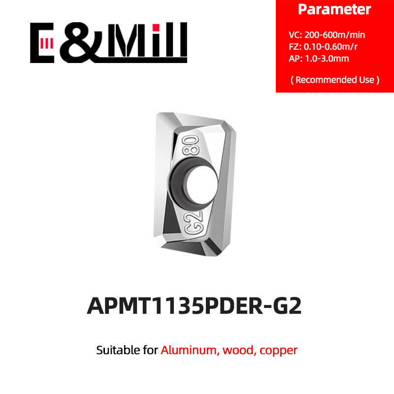 APMT1135PDER APMT1604PDER G2-Fresa de cobre para carpintería, aleación dura de aluminio, 1/5/10 piezas, inserto 300R 400R