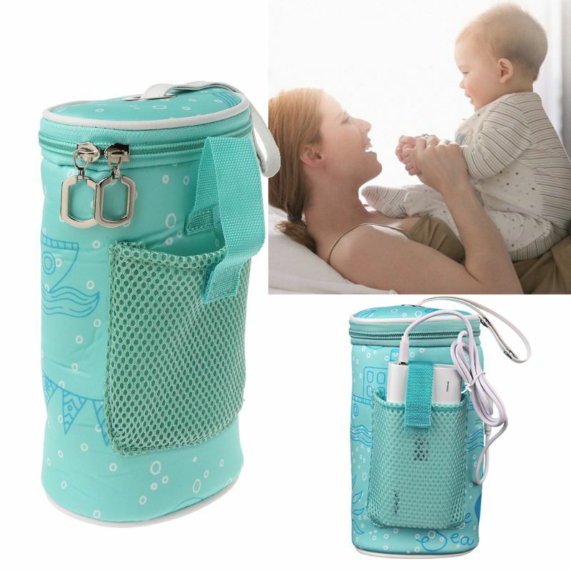 USB podgrzewacz do butelek dla niemowląt podgrzewacz izolowana torba kubek podróżny przenośny w nagrzewnice samochodowe pić ciepłe mleko termostat torba w odniesieniu do pasz C5AF