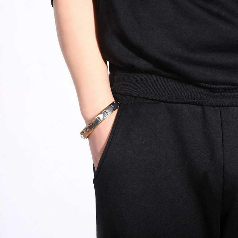 1 Pcs New Men's Bracelet Alloy Black Charm Bracelet Wide Fashion Edge Bracelet D2M1