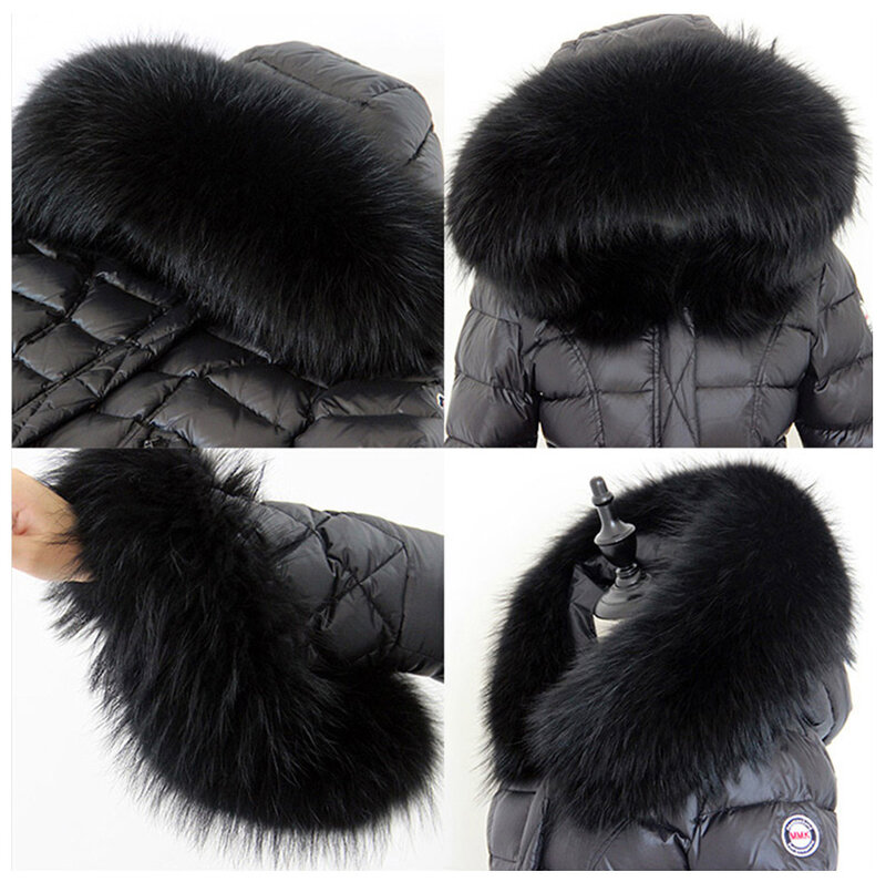 MMk2020 short ladies winter jacket star Faye Wong fashion oversized raccoon fur collar slim down jacket