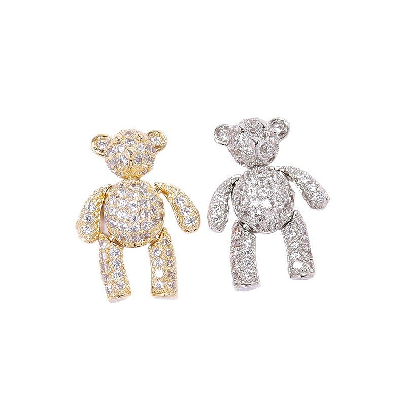 Nuove decorazioni di arte del chiodo in lega di zircone strass di lusso per unghie mobili orso farfalla nappa catene accessori per gioielli per unghie