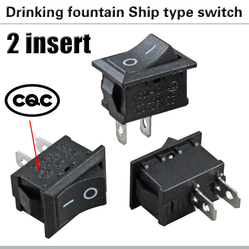 Interruptor de fuente de beber tipo barco, interruptor de alimentación LCD de 2 pies, 2 velocidades, 250V, 6A, pies de cobre, 15x21mm