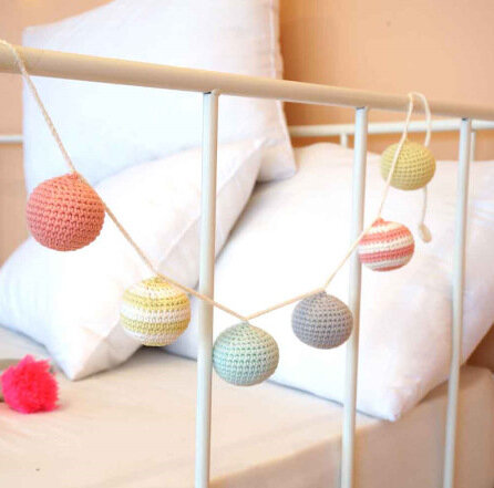 INS-bola de algodón hecha a mano para decoración de pared, Bola de punto, accesorios de fotografía, decoración de habitación de niña, adornos de bola de piel