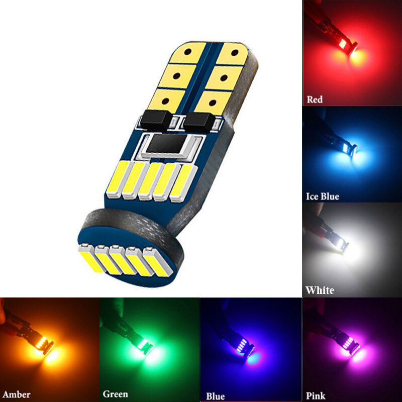 20 piezas-Luz LED Canbus para coche, Bombilla de lectura automática, lámpara Interior, T10, W5W, 194, 168, 4014, DC12V, 15SMD