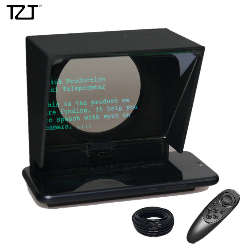 TZT Mini Teleprompter Portable Inscriber Mobile Teleprompter Artifact Video with Remote Control