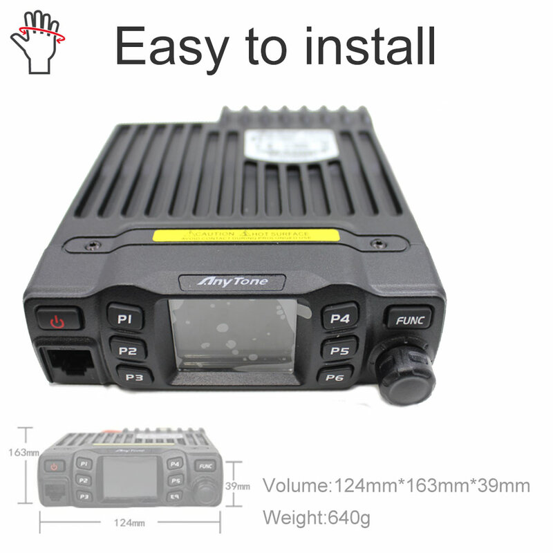 Anytone AT-778UV walkie talkie 25w transceptor de banda dupla mini rádio móvel vhf 136-174 uhf 400-480mhz amador rádio ham