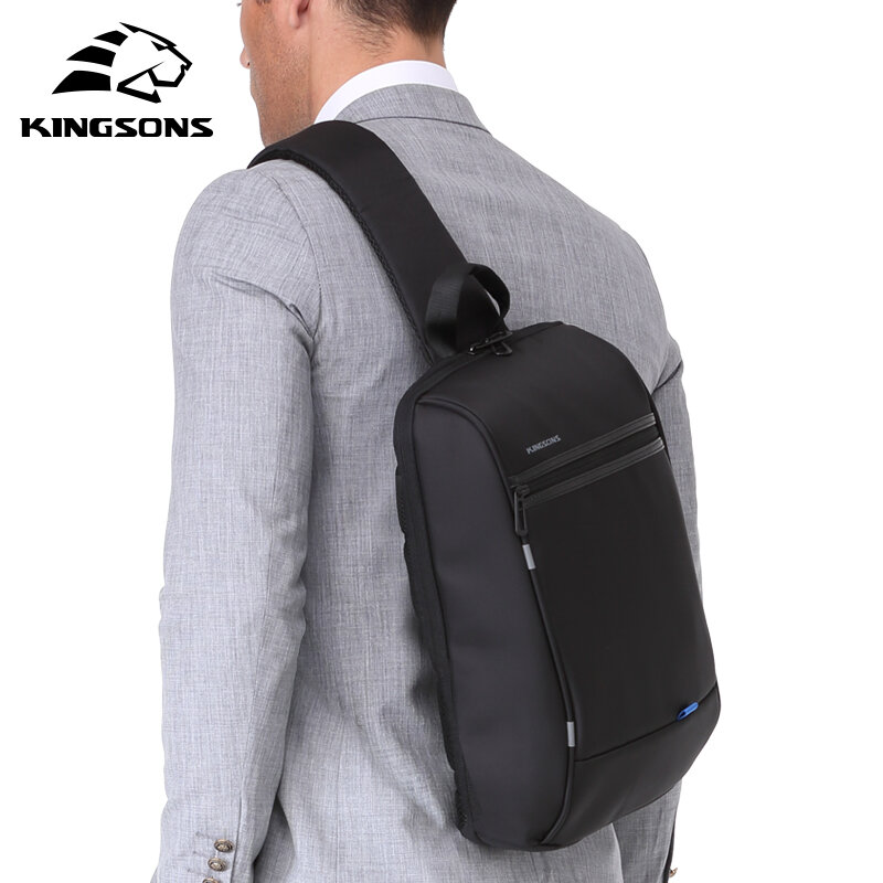 Kingsons-mochila impermeable mejorada para ordenador portátil de un solo hombro para hombres, uso diario para adolescentes, viaje de negocios