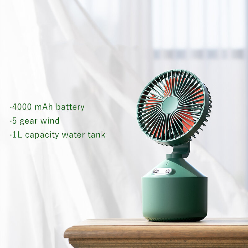 2020 neue wiederaufladbare fan kühlung mit 4000mAh batterie mini ventilator luftkühler USB persönliche wasser nebel fan luftbefeuchter schreibtisch hause