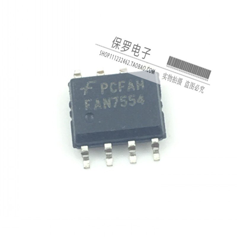 Regulador de voltaje original, accesorio FAN7554, FAN7554D, FAN7554DTF, SOP-8, 100%, 10 Uds.