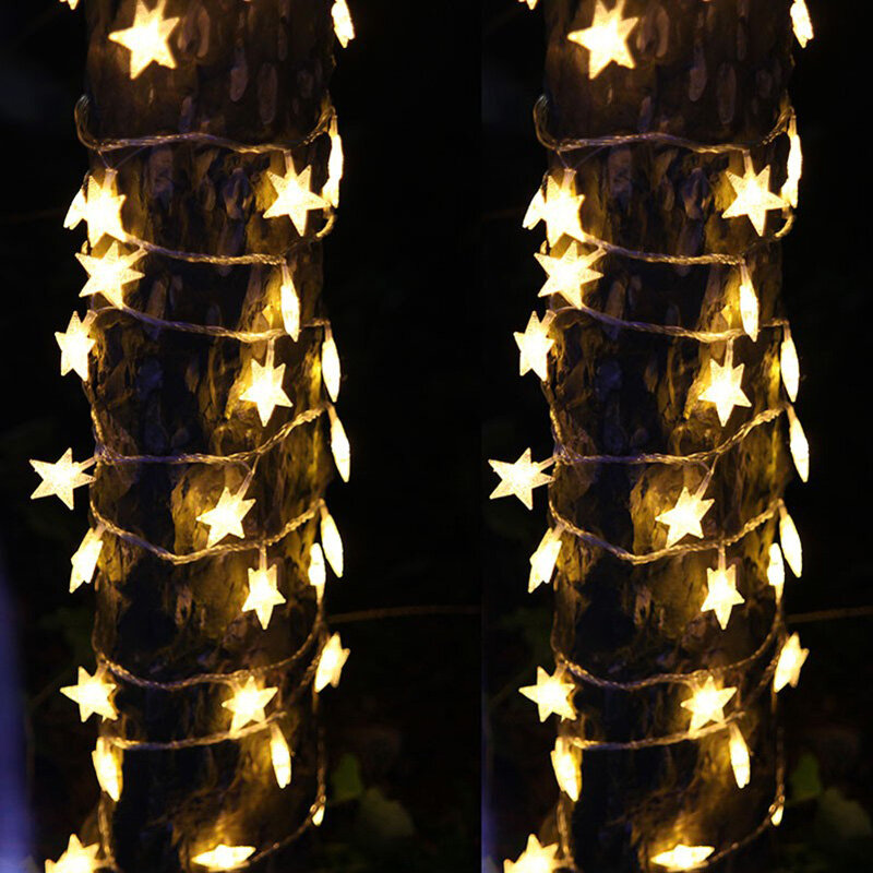1.5m/3m/6m/10m gwiazda LED łańcuchy świetlne Christmas Garland baterii USB zasilany ślub kurtyna na imprezę String Fairy lampy dla domu