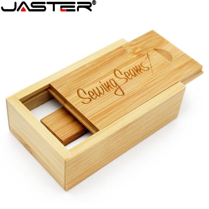 JASTER – clé usb avec boîte en bois pour photographie, LOGO gratuit de plus de 10 pièces, 8 go, 16 go, 32 go, pour cadeaux de mariage