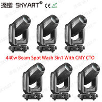 6 unit/ lot 440w moving head beam spot wash 3in1 stage light with cmy