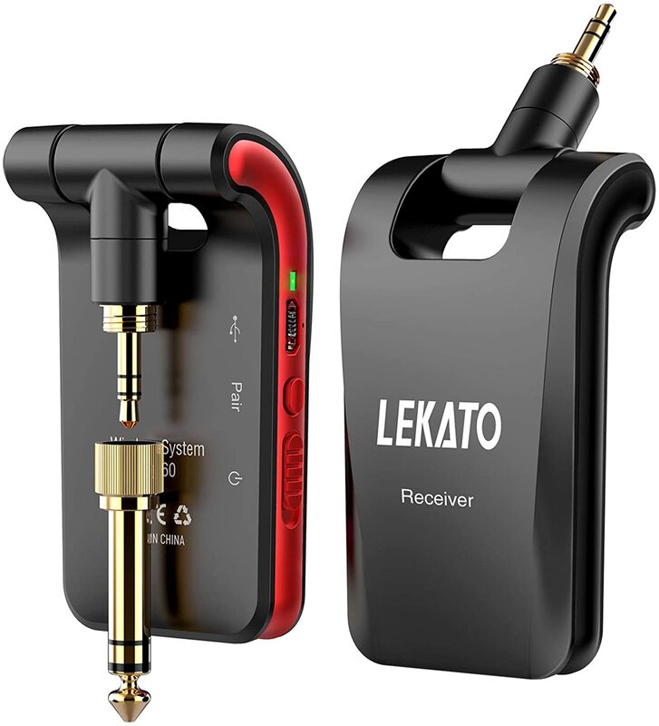 Lekato-receptor inalámbrico para guitarra, Transmisor estéreo de 2,4 Ghz, 2 en 1, enchufes, 6 canales, Ws-60