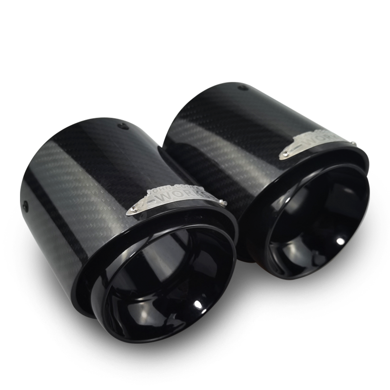 Punta del silenziatore in cromo nero e fibra di carbonio originale SUMSOO 1 pz adatta per punta di scarico Mini Cooper R55 R56 R57 R58 R59 R60 R61