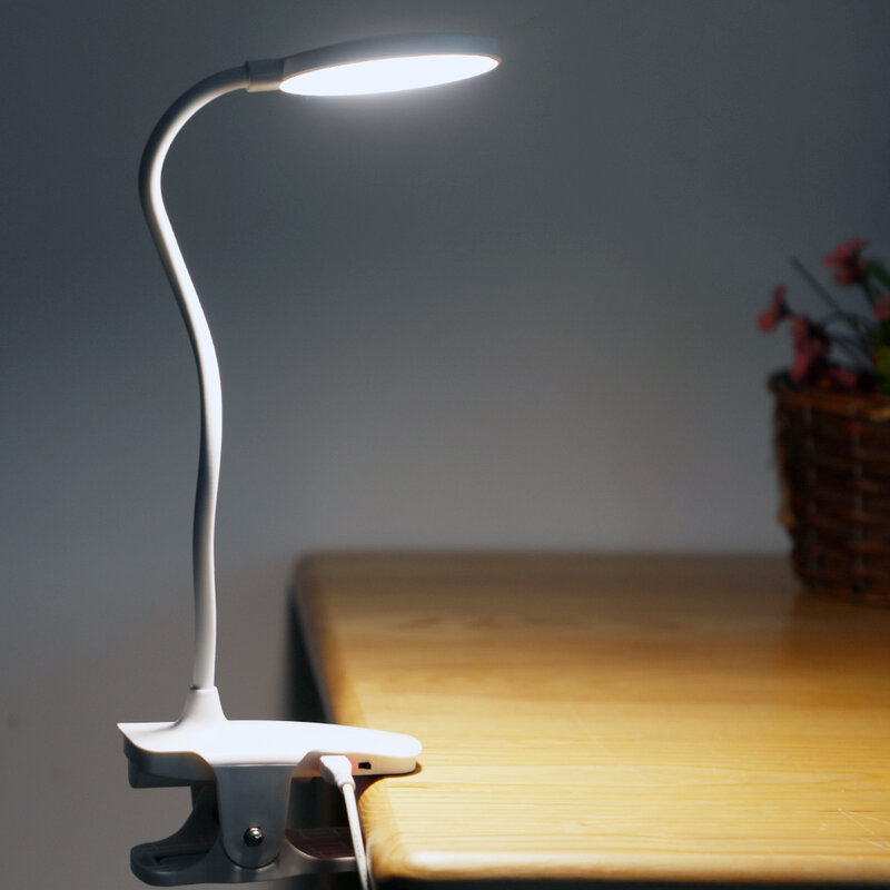 Clip lámpara inalámbrica para mesa estudio táctil 1200mAh recargable LED lectura escritorio Lámpara USB mesa Luz Flexo lámparas Mesa
