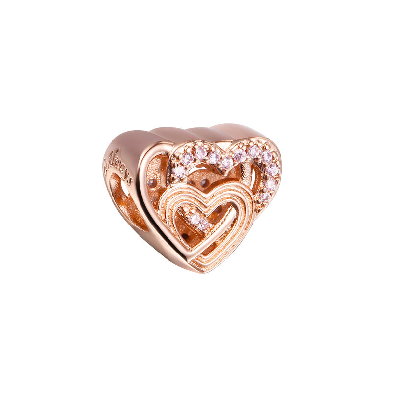 يناسب أوروبا 925 سوار الأصلي متشابكة الحب قلوب Charms فضة الخرز لصنع المجوهرات الأساور