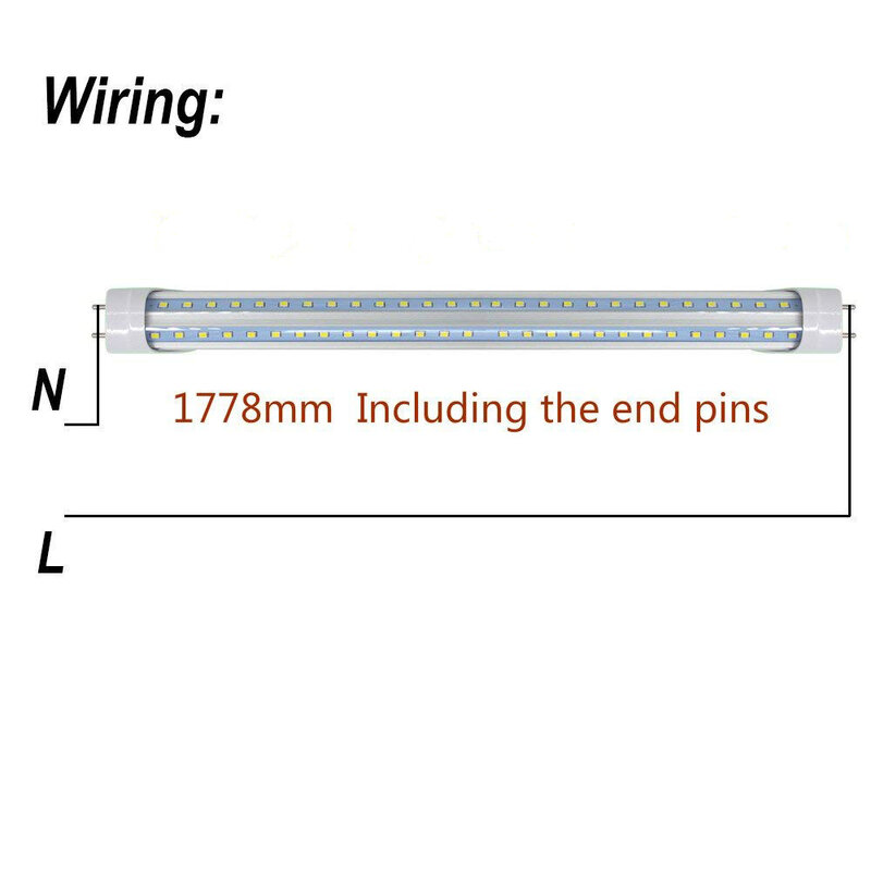 Toika 100pcs 1.8m 6ft 60W T8 V-Shape LED Tube Light 1800mm G13/FA8/ R17d,Fluorescent Tube Replacement Lights,Clear Cover