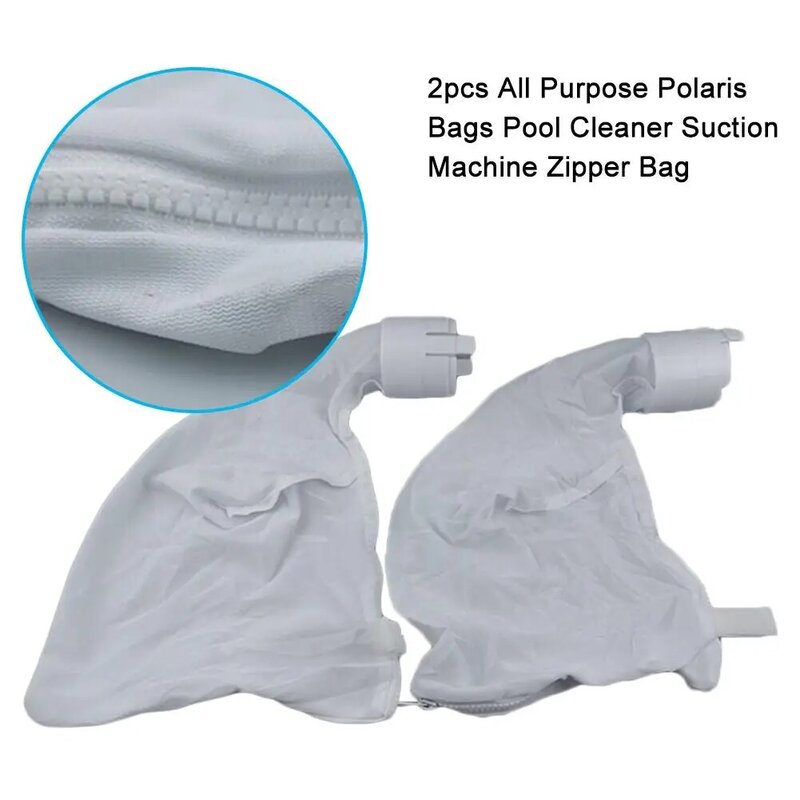 2pcs Pool Cleaner Filter Bag Swimming Pool Suction Machine Filter Bag Zipper Filter Bag Replacement Depuradora Piscina