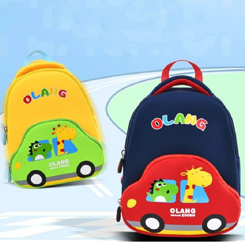 Niño de escuela primaria de niña de jardín de infancia chico Mini mochila Animal de dibujos animados niño bolsa de viaje de bandolera Doble
