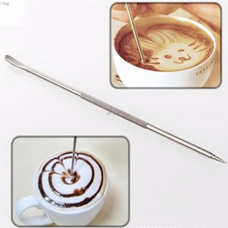 새로운 커피 라떼 스테인레스 스틸 아트 펜 도구 에스 프레소 기계 카페 홈 주방