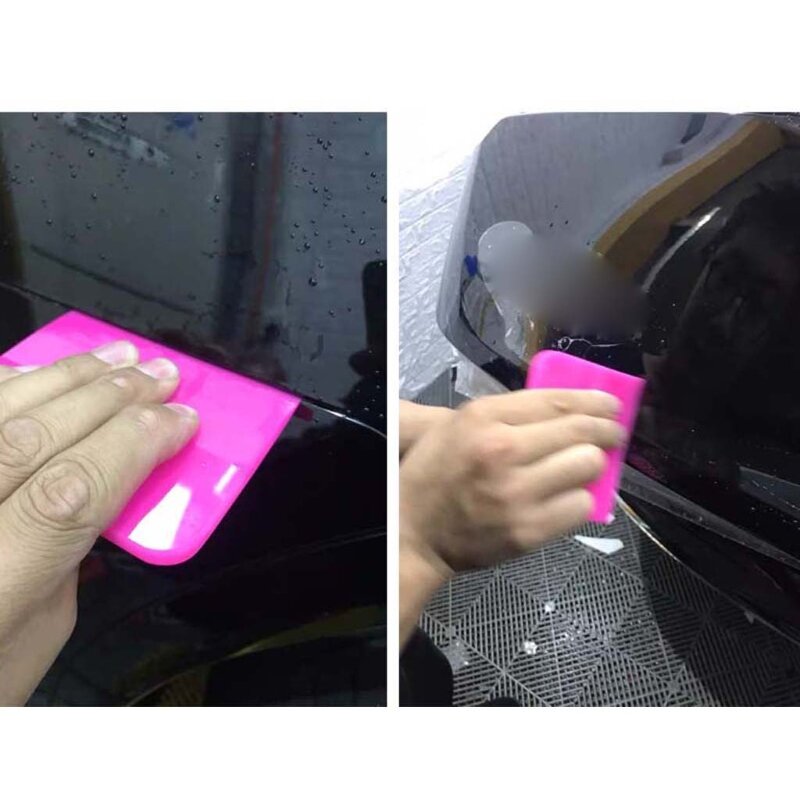 Alat Pembersih Kaca Air Alat Pembersih Jendela Mobil Karet Lunak Pengikis Merah Muda K1KE