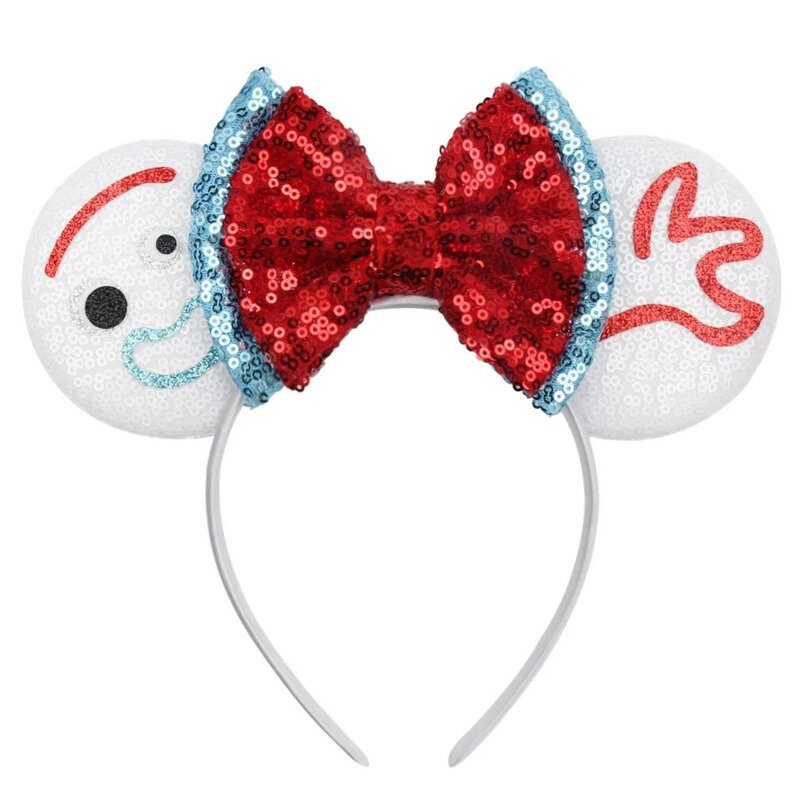 Ikat Kepala Telinga Mickey Mouse Terbaru Payet Kartun 5 "Hiasan Kepala Pita Aksesori Rambut DIY Pesta Festival Anak-anak Perempuan
