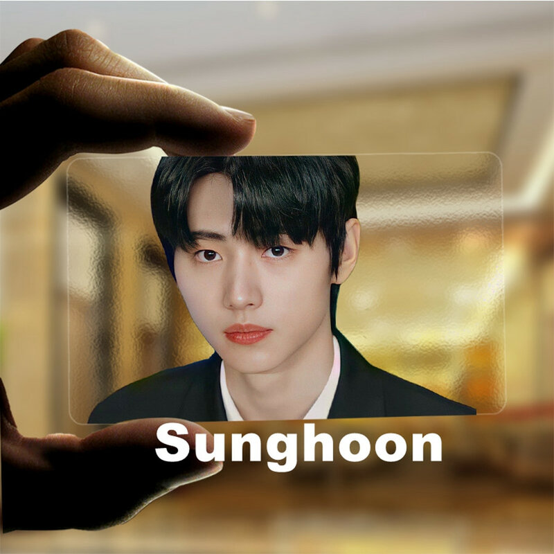 Novo kpop enhypen fronteira: dia um pvc claro cartão de foto jungwon sunghoon cartões coletivos