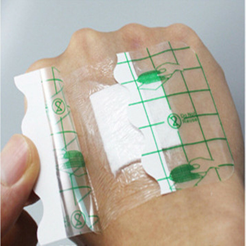 Fita adesiva médica adesiva transparente do molho da ferida, emplastro impermeável, atadura do estiramento, 10 PCes