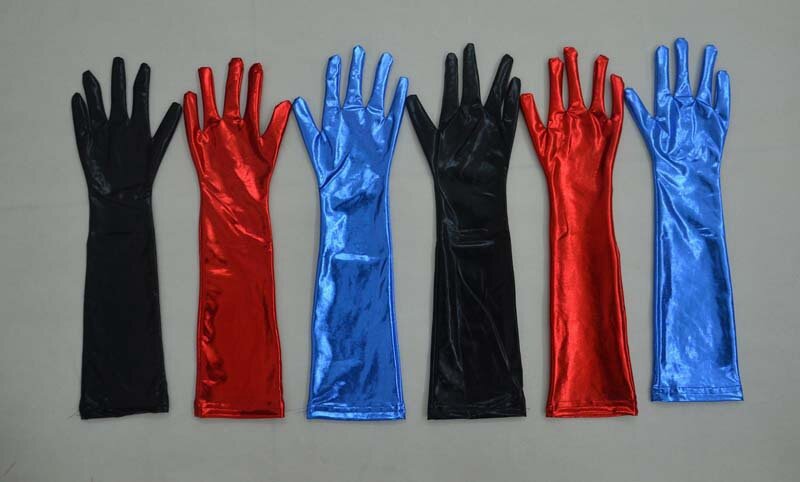 Lack leder Punk Handschuhe glänzend lange Handschuh erotische Frauen Clubwear Cosplay Kostüme Zubehör
