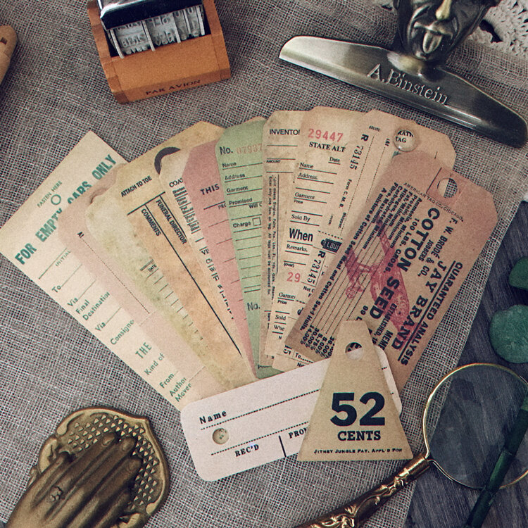 Etiqueta de billete Vintage inglés antiguo, pegatina artesanal, álbum de recortes, diario, planificador, pegatinas decorativas, 13 unids/lote por bolsa