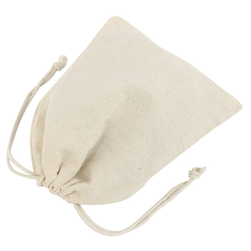 Bolsa de algodón con cordón reutilizable, bolsa de lino hecha a mano, bolsa pequeña de viaje para compras, bolsa pequeña para regalo de Navidad, 10 unidades