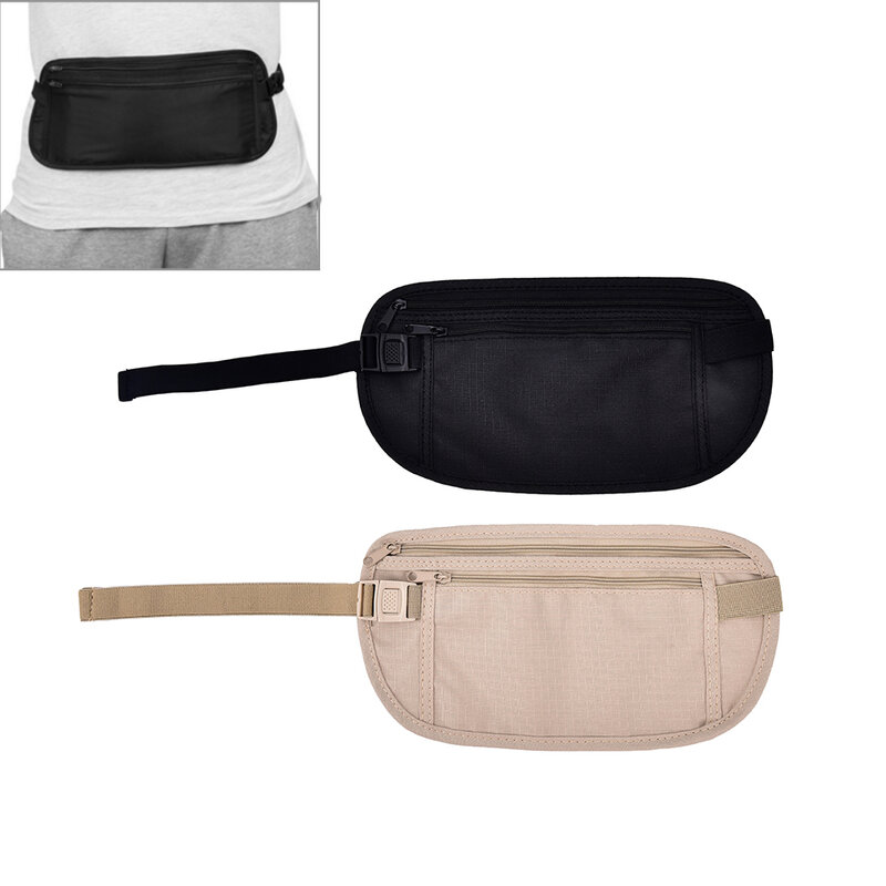 Уличная дорожная невидимая поясная сумка, поясная сумка для бега, спортивная сумка, сумки для спортзала, Мужская поясная сумка с защитой от кражи BUYONEGECH 25,8*13,5 см