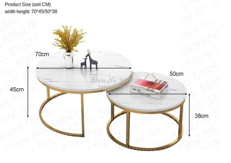Mármore textura de madeira mesa de centro para sala de estar sofá mesa lateral casa combinação redonda mesa de centro