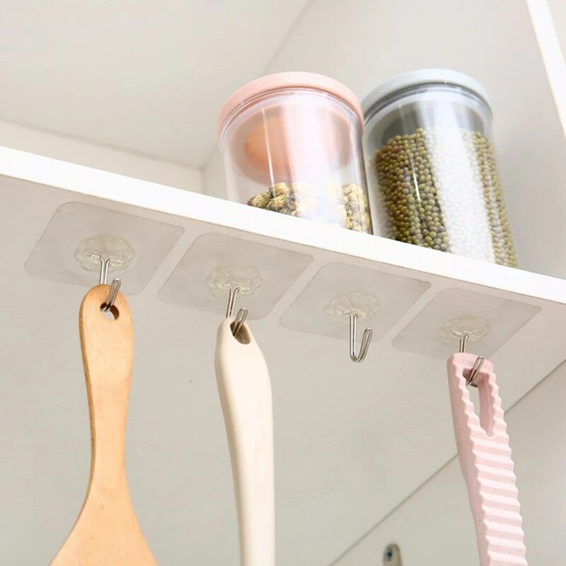 Transparente starke hängende nagel freie Haken Küche Bad Wand klebrige Haken Kleiderbügel Halter Kleidung Küche spurlos