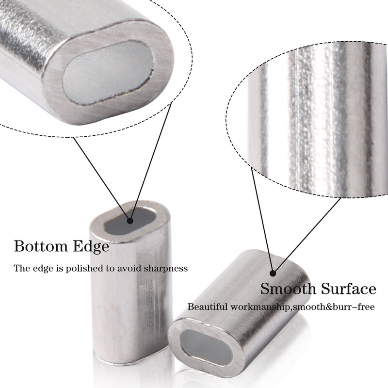 100 Pcs Single Aluminium Memancing Tabung Memancing Kawat Pipa Aluminium Rambut Keriting Datar Lengan Memancing Konektor Aksesoris