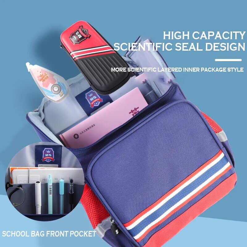 M & g-学校用の軽量バックパック,男の子と女の子用のランドセル,大容量,防水