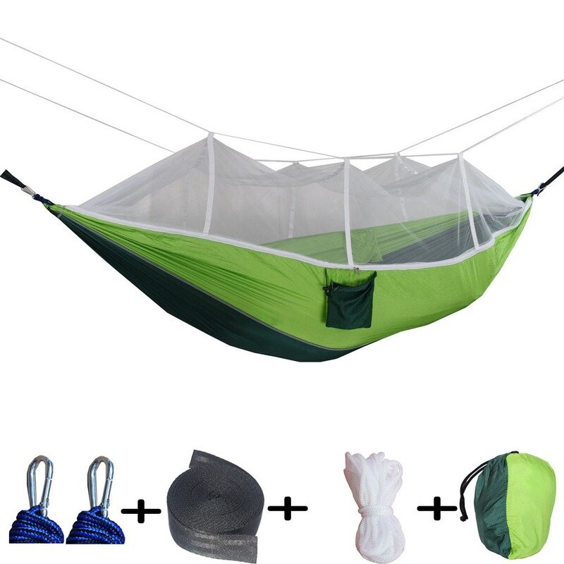 Hamac avec moustiquaire, Double hamac de Camping, activités de plein air en famille, jeux Parent-enfant, 260x140cm