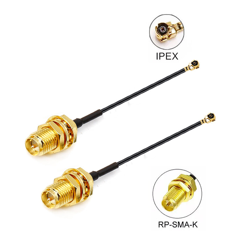 RP SMA perempuan ke U.FL IPX IPEX RG1.13 15cm kabel lurus RP SMA perempuan (laki-laki Pin) ke uFL/u.FL/IPX kabel Pigtail konektor