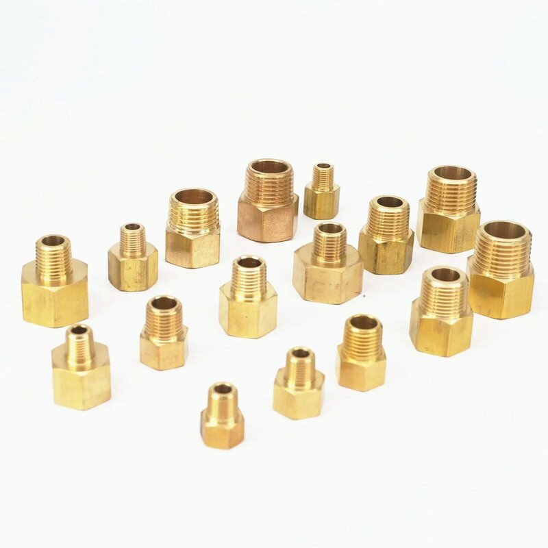 1/8" 1/4" 3/8" 1/2" NPT Female To Male BSP Brass Pipe Fitting Connector Adapter For Pressure Gauge Air Gas Fuel Water
