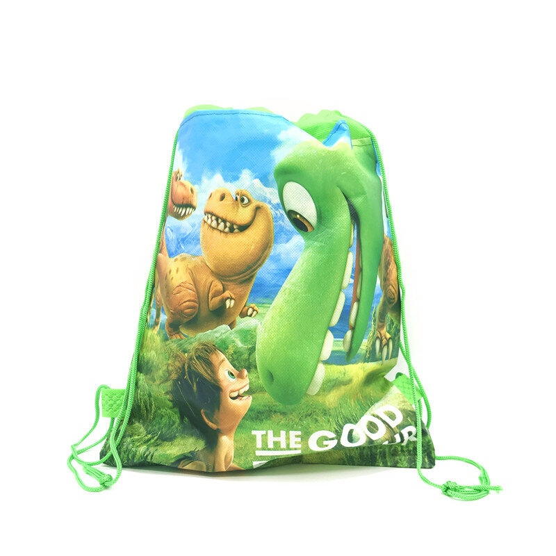 4 style Cartoon Dinosaur Drawstring Backpack Non-Woven Fabric Loot Bag Gift Bag Theme Party For Kids Boy Birthday Decoration 1p