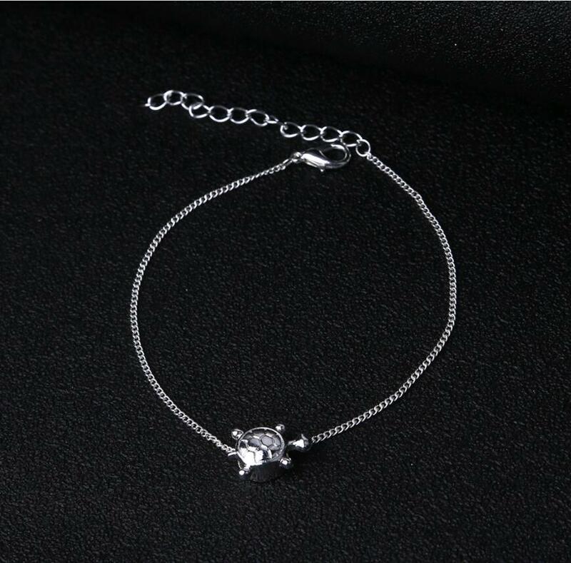 Anklets For Women Men Antique Silver Color Turtle Rope Ankle Bracelet Beach Chain Animal Tortoise Foot Jewelry S2260
